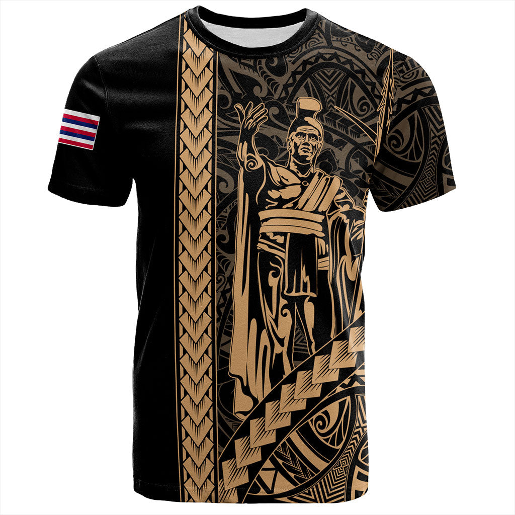 Hawaii T-Shirt Tribal Polynesian King Kamehameha Gold Shirt