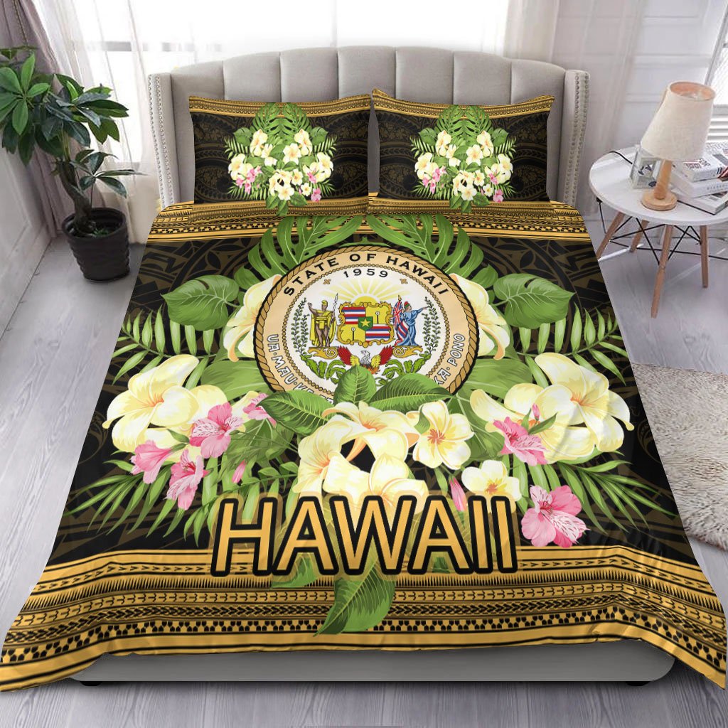 Hawaii Bedding Set Polynesian Gold Patterns Collection