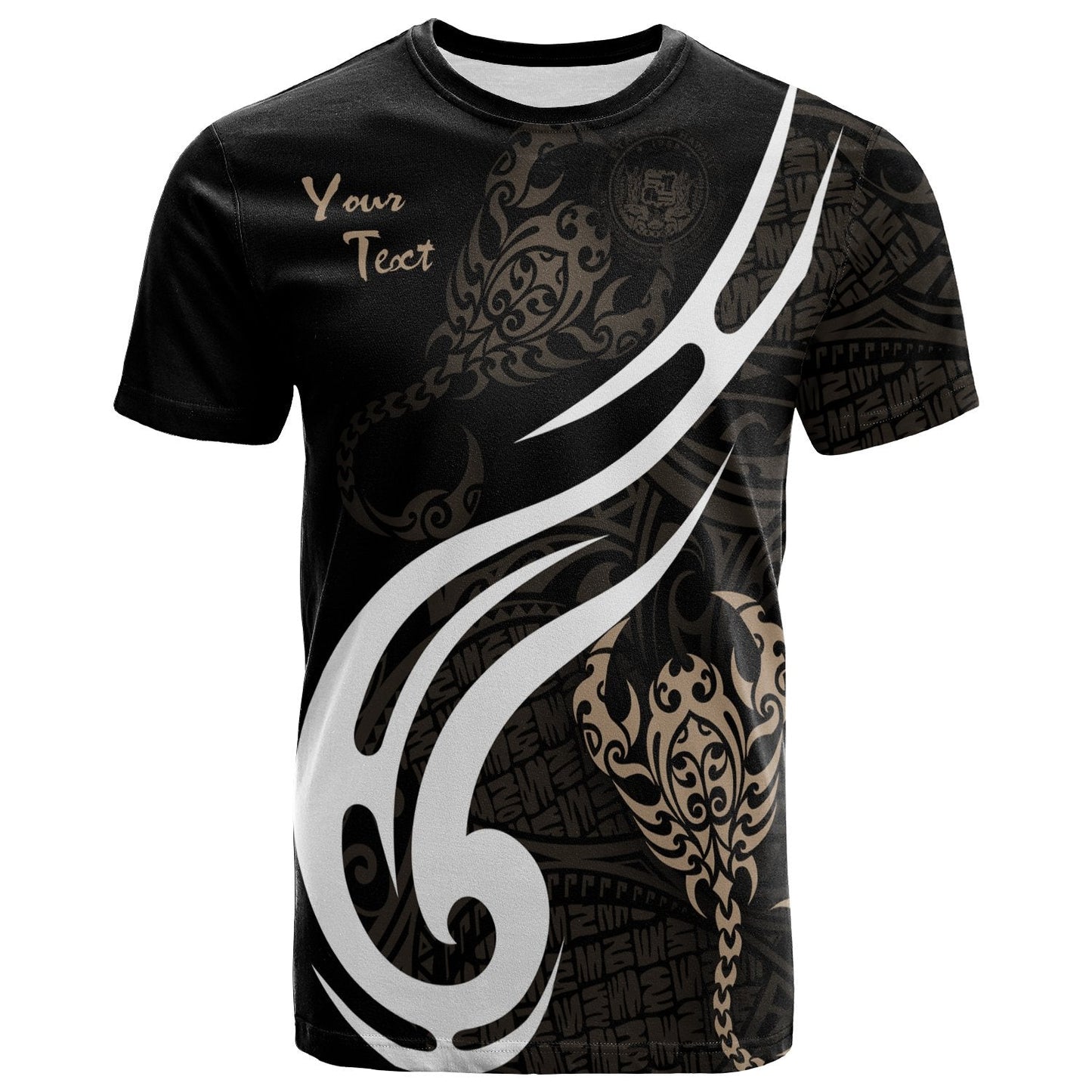 Hawaii Custom Personalized T Shirt Scorpio Tribal Pattern Style Gold