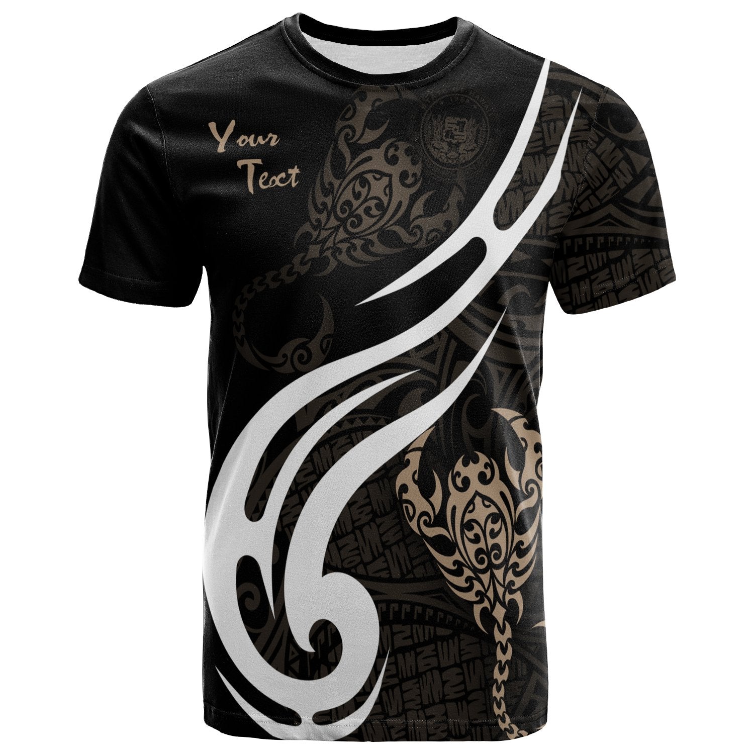 Hawaii Custom Personalized T Shirt Scorpio Tribal Pattern Style Gold