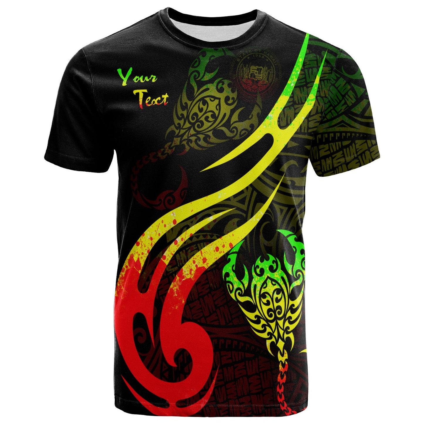 Hawaii Custom Personalized T Shirt Scorpio Tribal Pattern Style Reggae