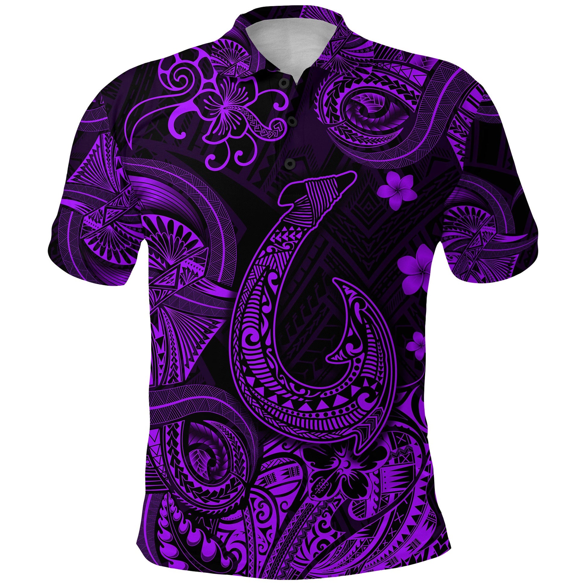Hawaii Fish Hook Polynesian Polo Shirt Unique Style - Purple
