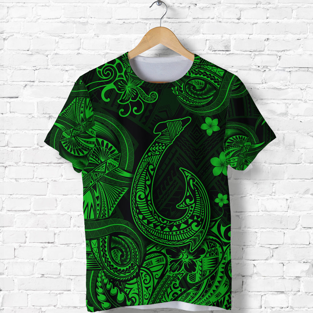 Hawaii Fish Hook Polynesian T Shirt Unique Style Green