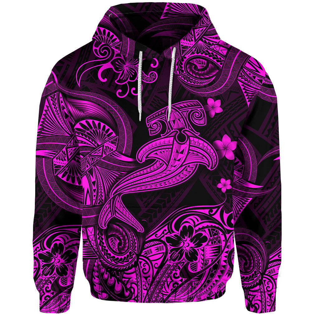 ( Personalised) Hawaii Hammer Shark Polynesian Hoodie Unique Style Pink