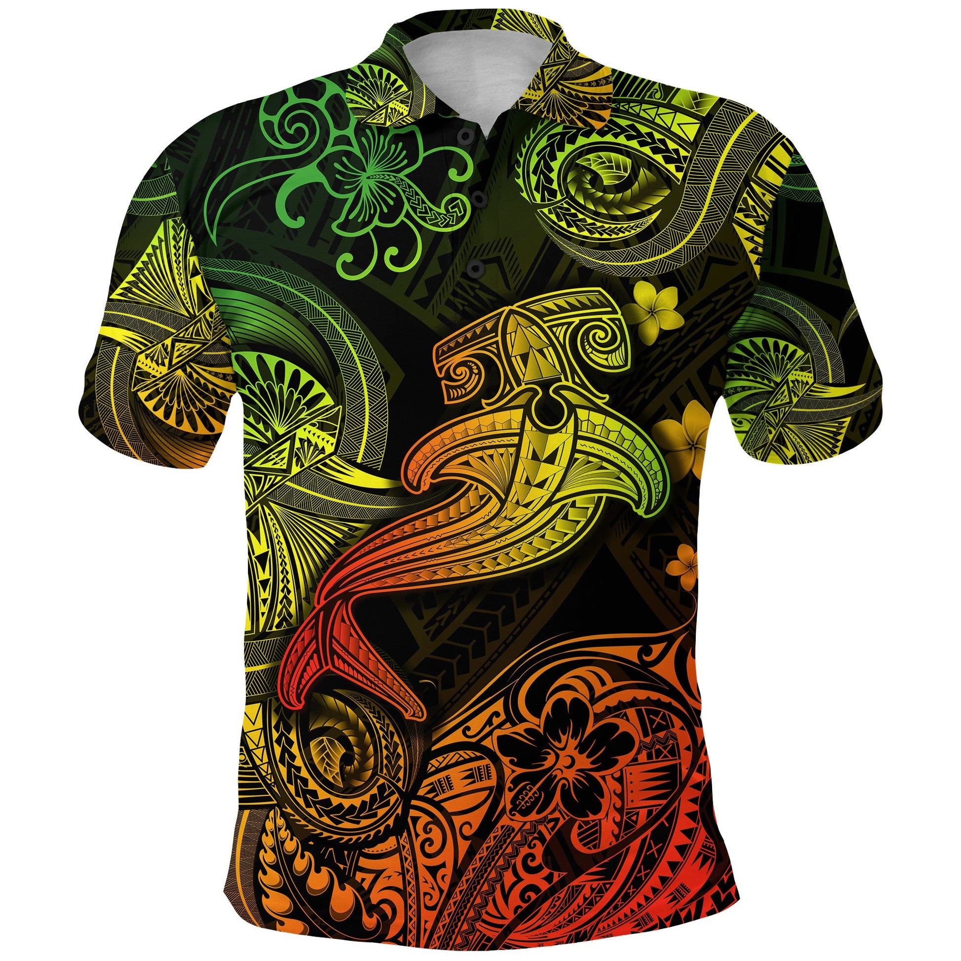Hawaii Hammer Shark Polynesian Polo Shirt Unique Style - Reggae