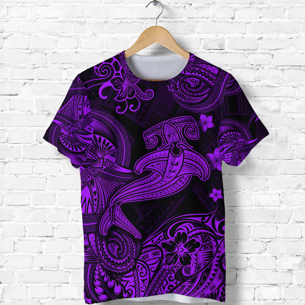 Hawaii Hammer Shark Polynesian T Shirt Unique Style Purple