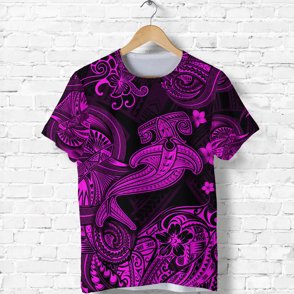 Hawaii Hammer Shark Polynesian T Shirt Unique Style Pink