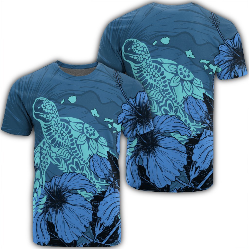 Hawaii Hibiscus Turtle T Shirt AH