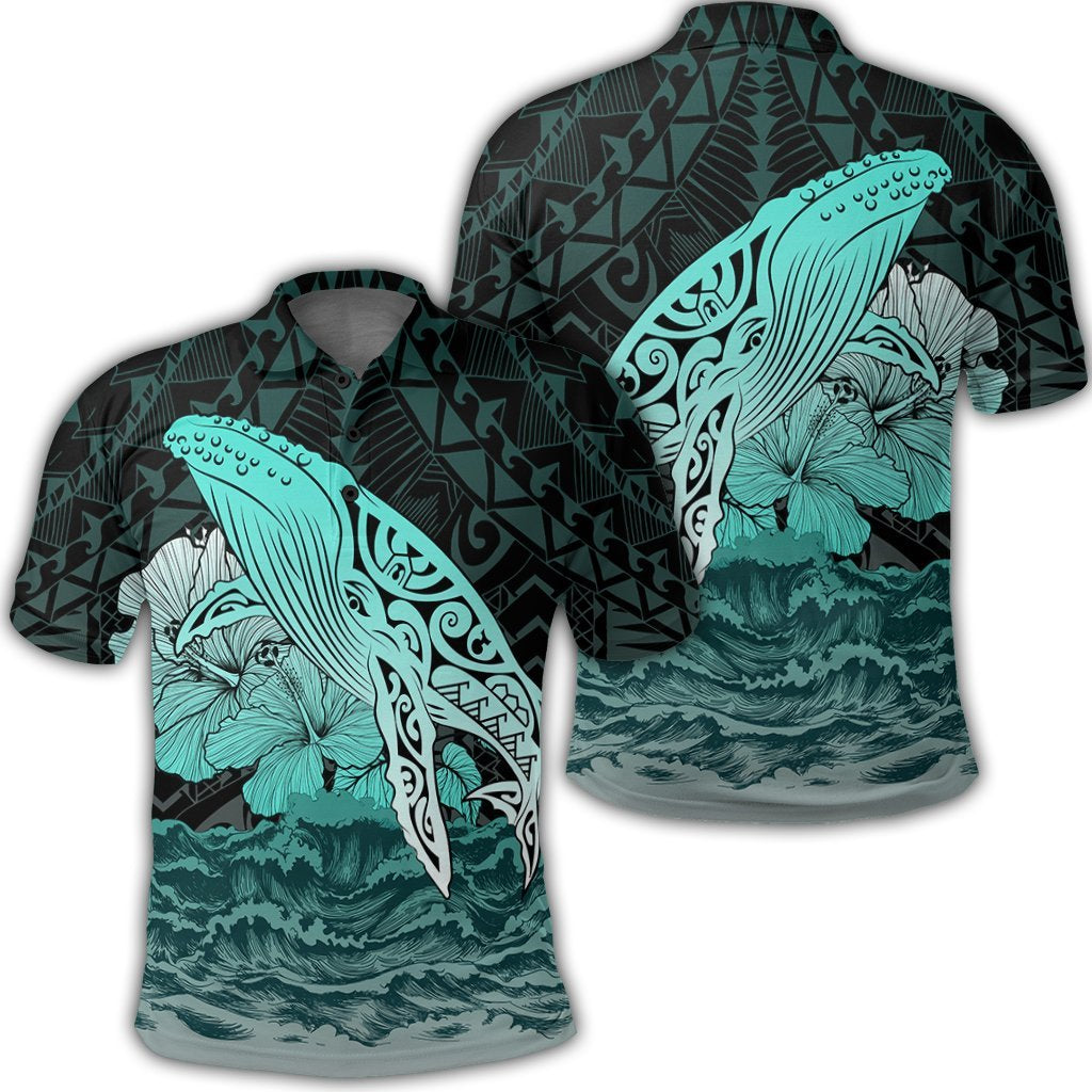 Hawaii Hibiscus Wale Polynesian Polo Shirt - AH