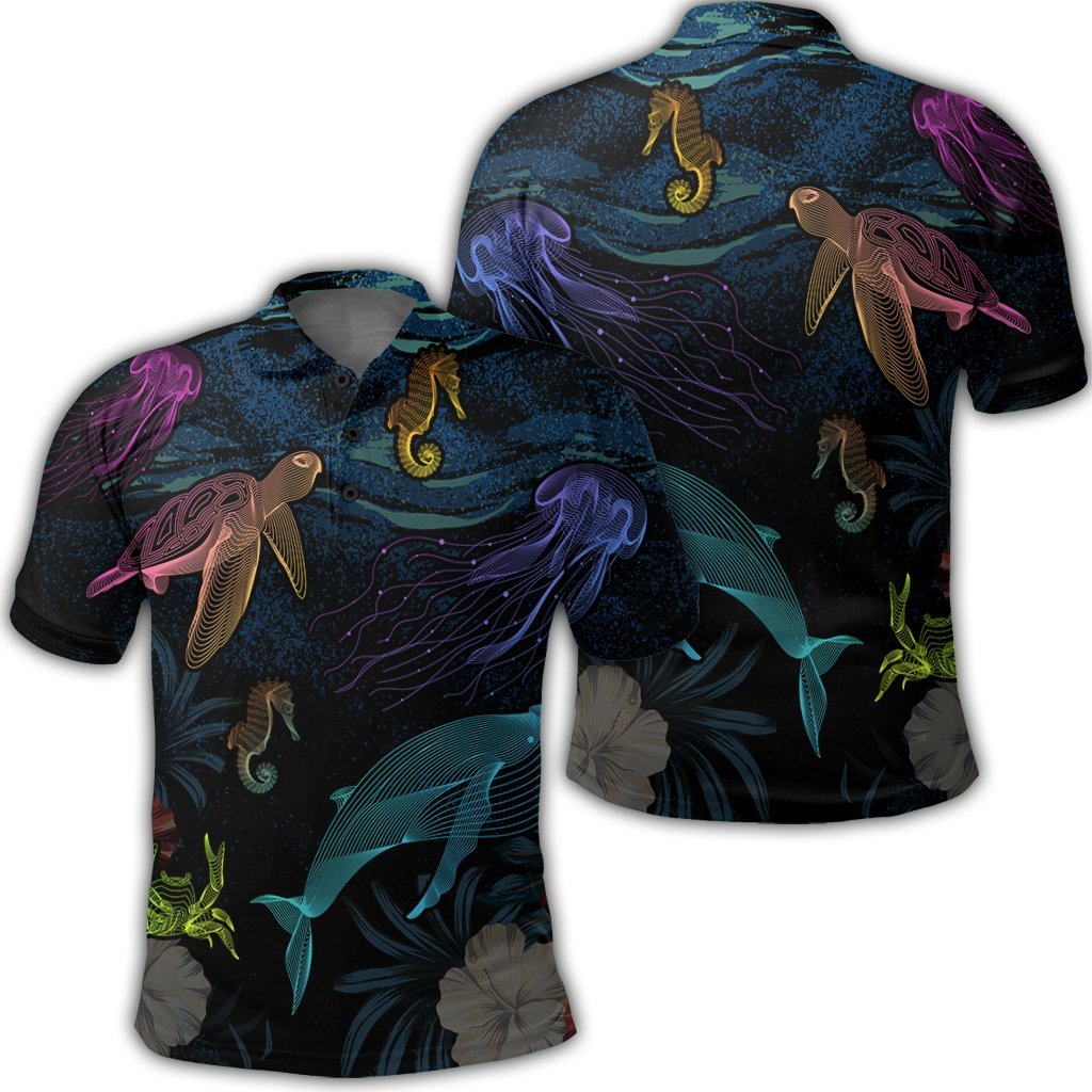 Hawaii Marine Life Sea Polo Shirt - AH