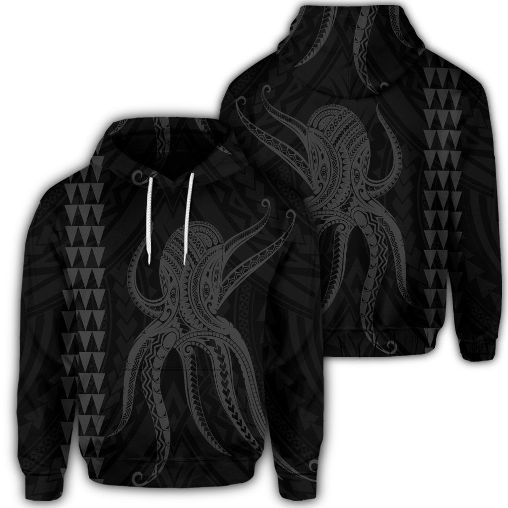 Hawaiian Octopus KaKau Polynesian Hoodie Gray