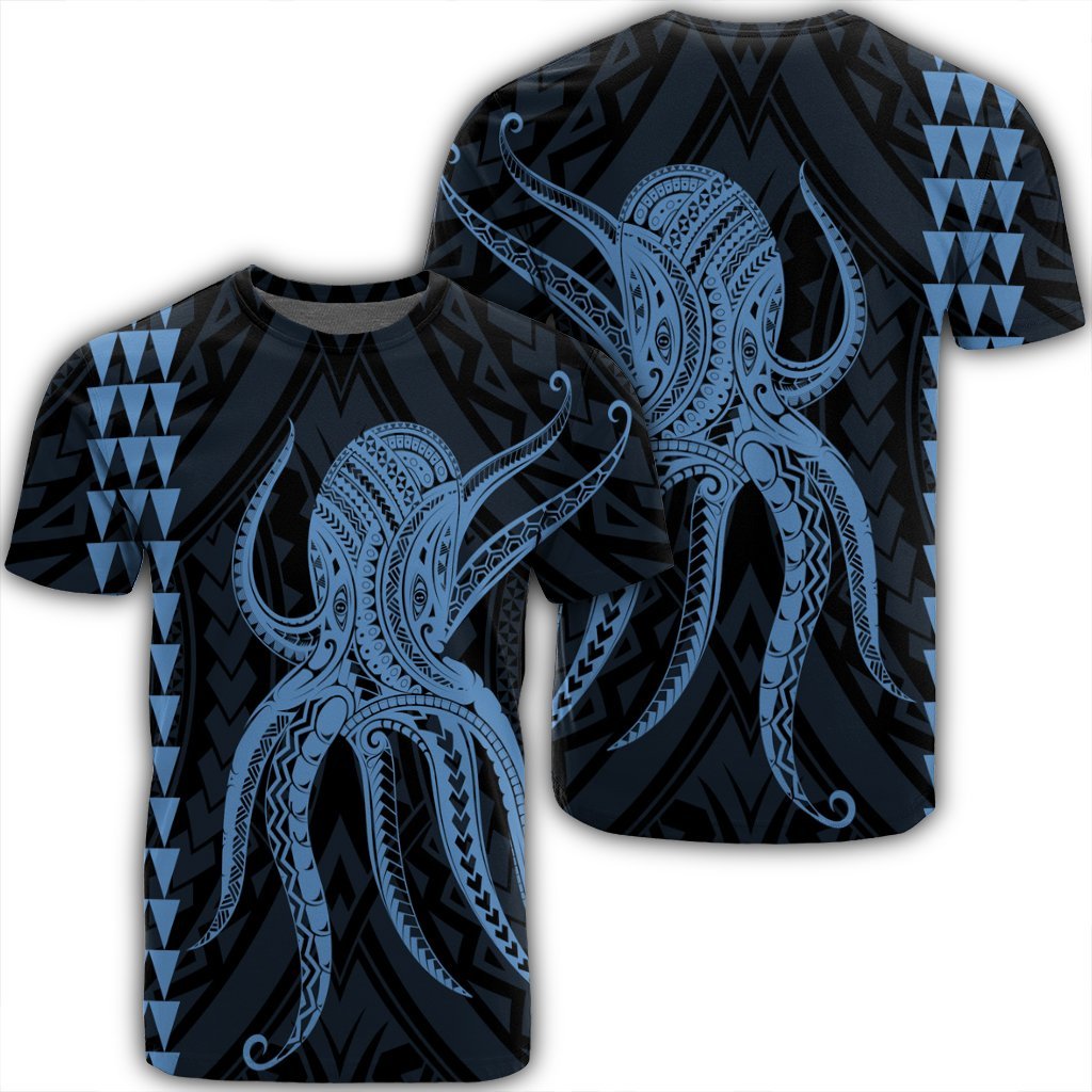 Hawaii Octopus Kakau Polynesian T - Shirt - Pastel - Ah
