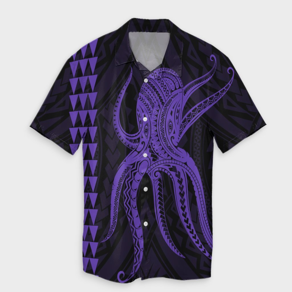 Hawaii Octopus KaKau Polynesian Hawaiian Shirt - Purple - AH