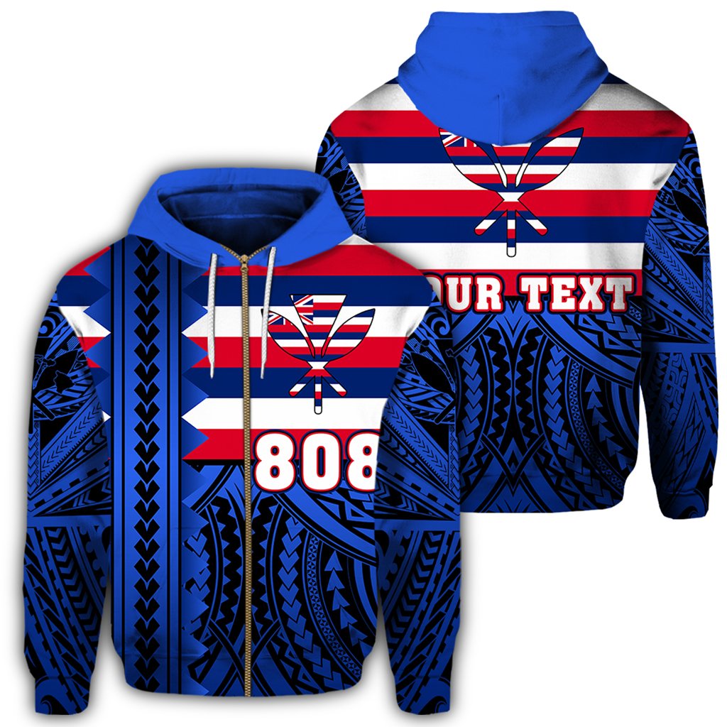 Personalized Hawaii Hoodie Hawaiian Flag Zipper Hoodie Speaka Style AH