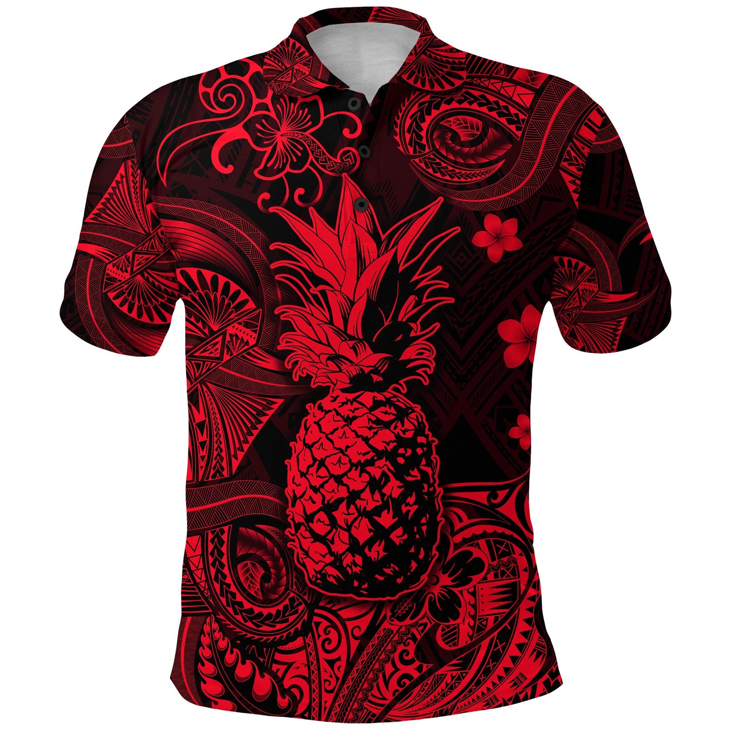 Hawaii Pineapple Polynesian Polo Shirt Unique Style - Red