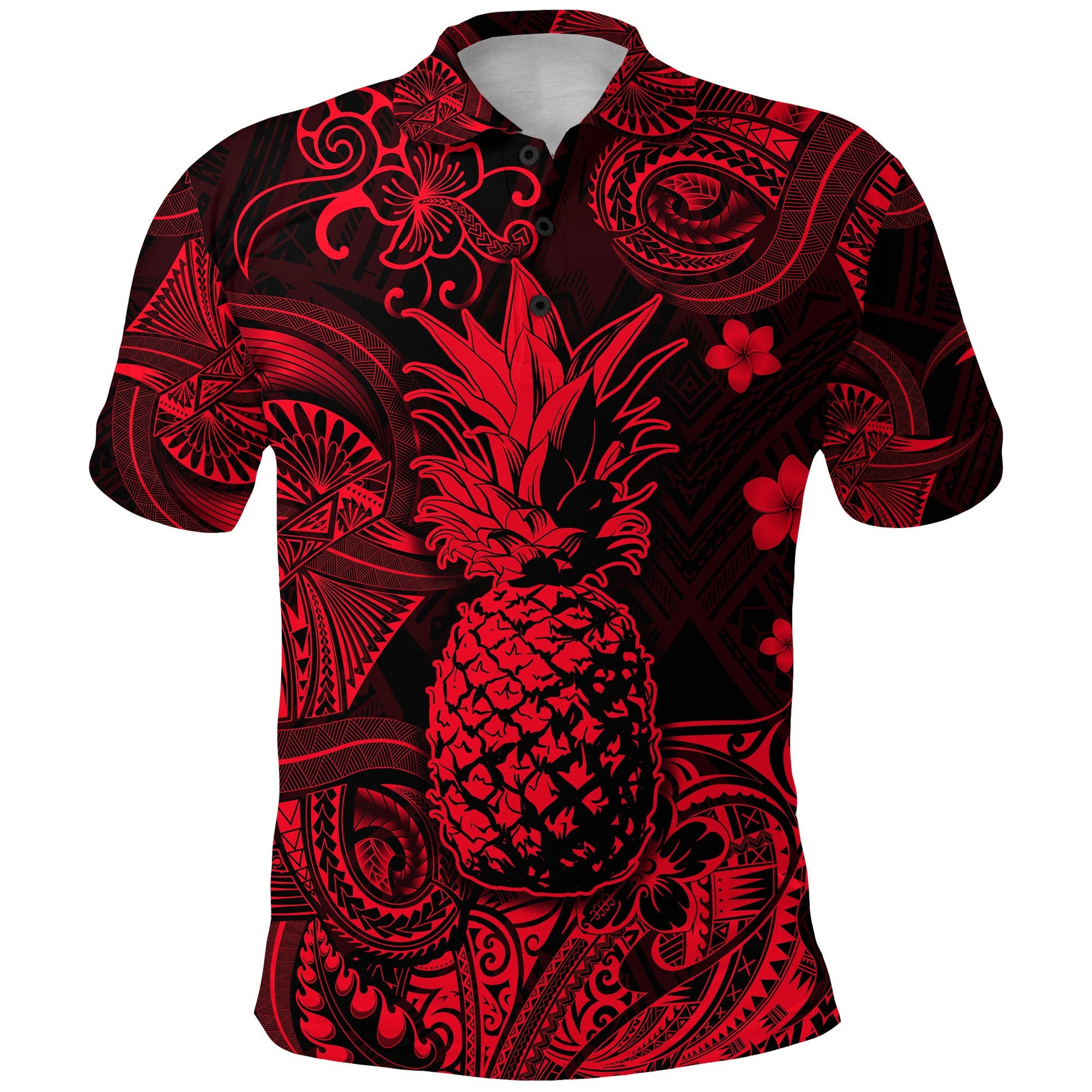 Hawaii Pineapple Polynesian Polo Shirt Unique Style - Red