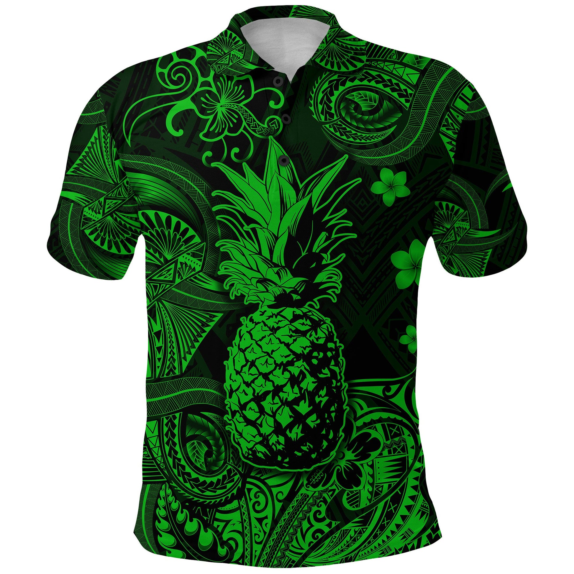 Hawaii Pineapple Polynesian Polo Shirt Unique Style - Green Shirt