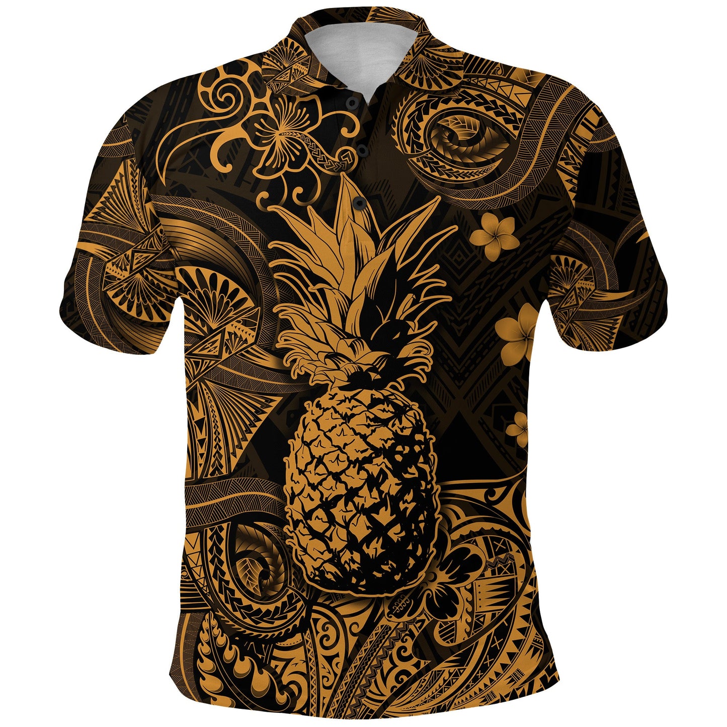 Hawaii Pineapple Polynesian Polo Shirt Unique Style - Gold