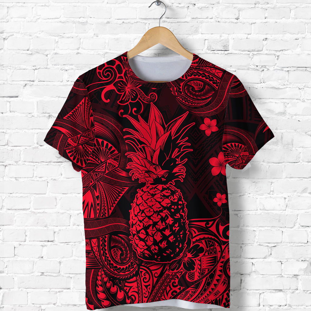 Hawaii Pineapple Polynesian T Shirt Unique Style Red
