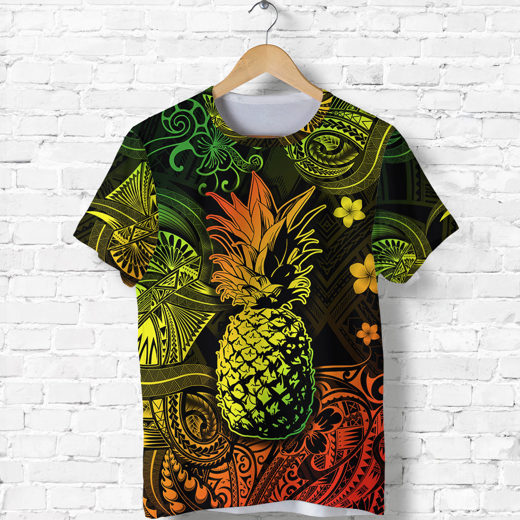 Hawaii Pineapple Polynesian T Shirt Unique Style - Reggae