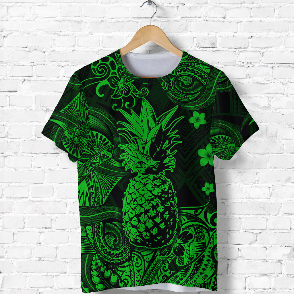 Hawaii Pineapple Polynesian T Shirt Unique Style - Green