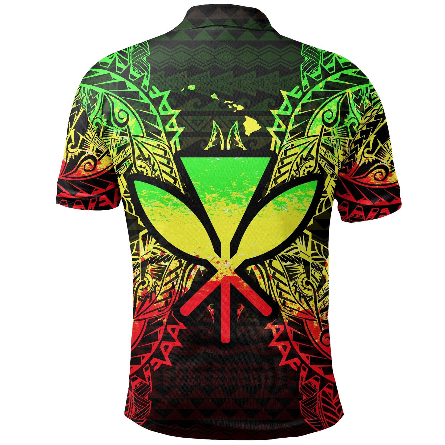 Hawaii Polo Shirt - Polynesia Kanaka Maoli Map Reggae
