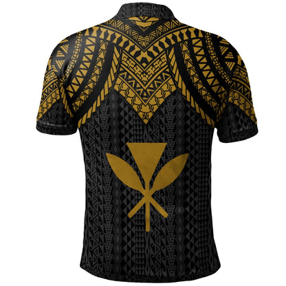 Hawaii Polo Shirt - Polynesian Armor Style Gold
