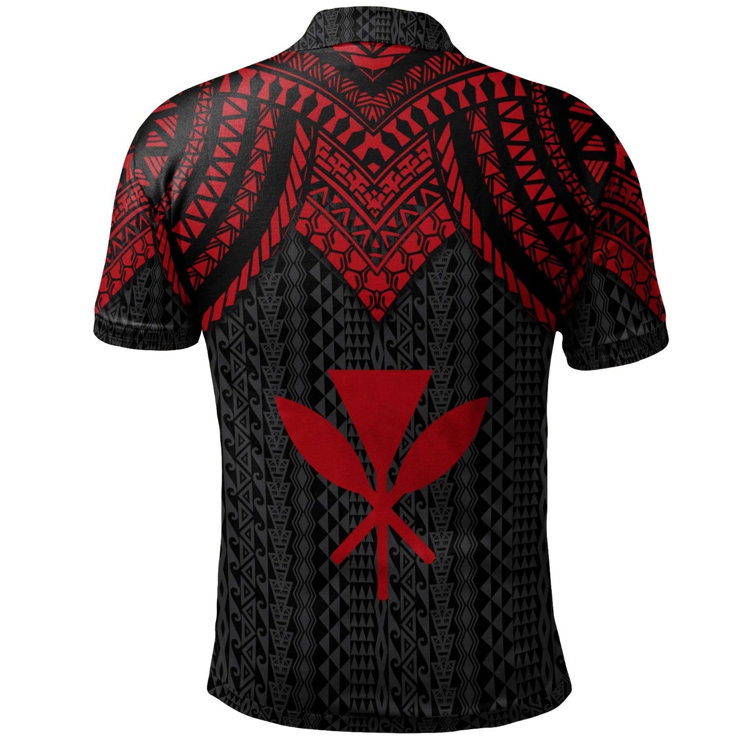 Hawaii Polo Shirt - Polynesian Armor Style Red