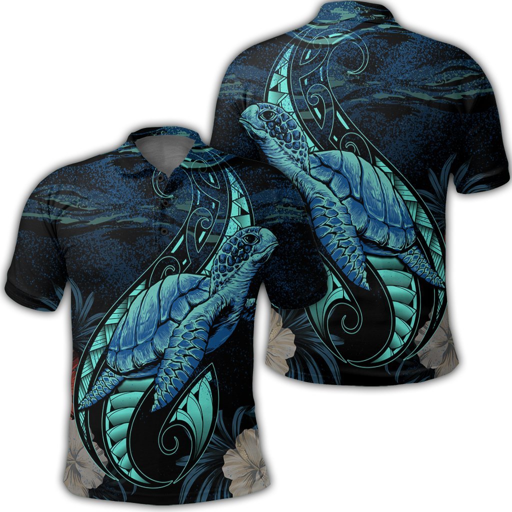 Hawaii Polynesian Honu Sea Hibiscus Polo Shirt - AH