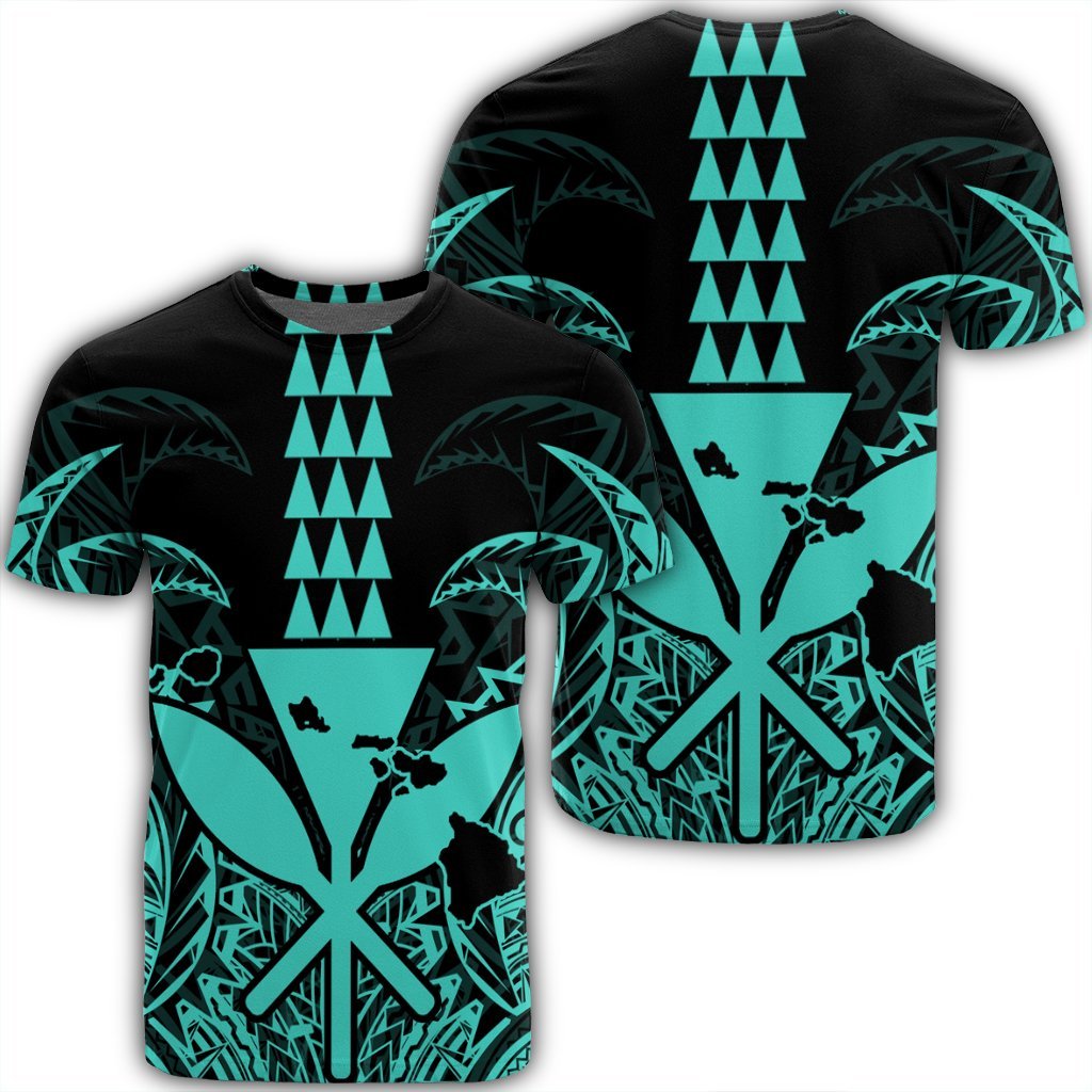 Hawaii Polynesian Kanaka Kakau T - Shirt - Alan Style Turquoise