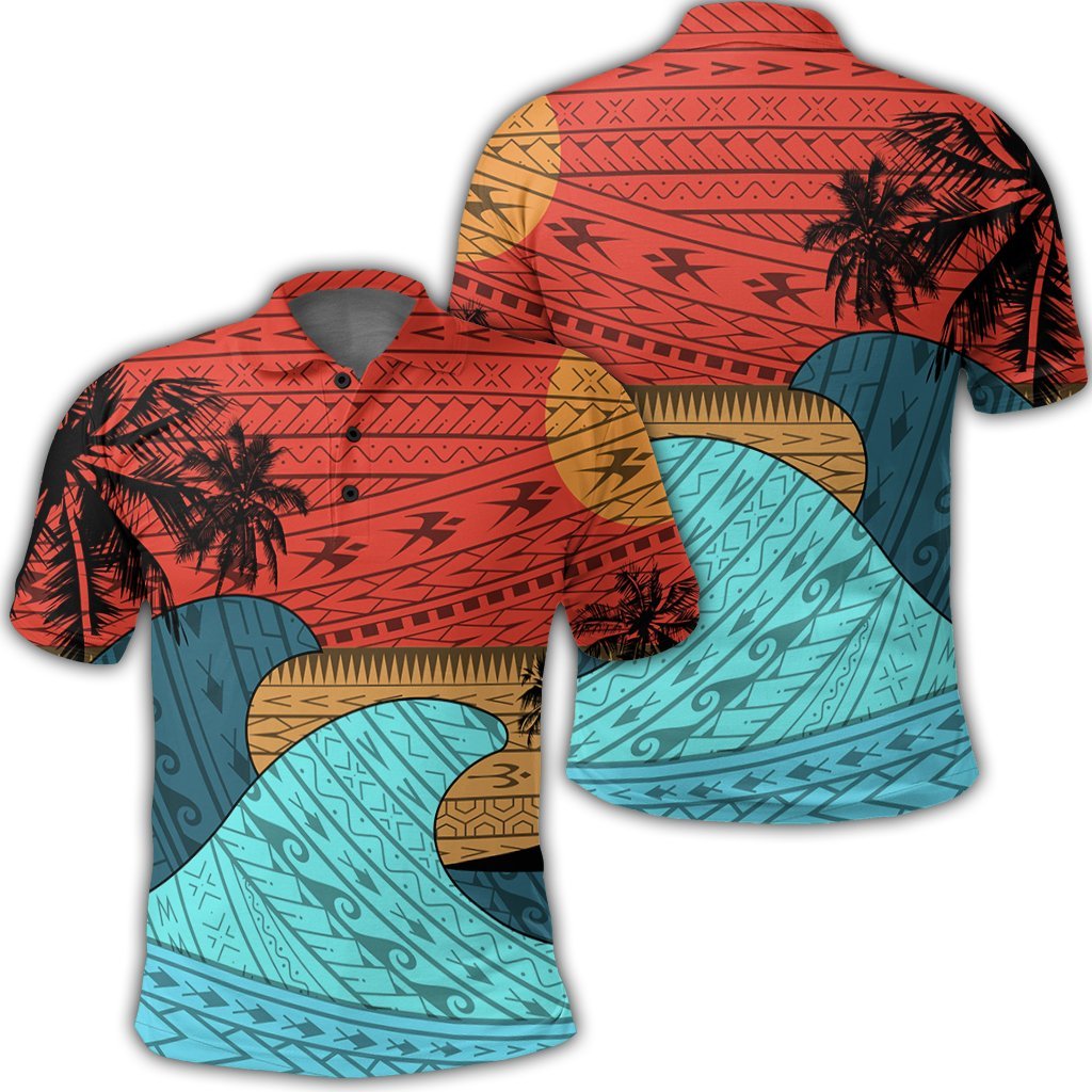 Hawaii Polynesian Sun Down Polo Shirt - AH