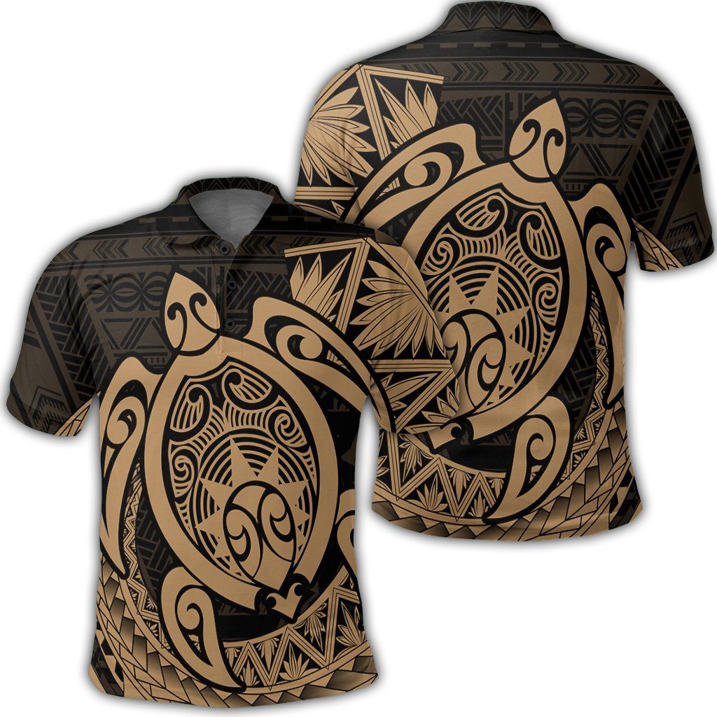 Hawaii Polynesian Turtle Polo Shirt - Gold - AH