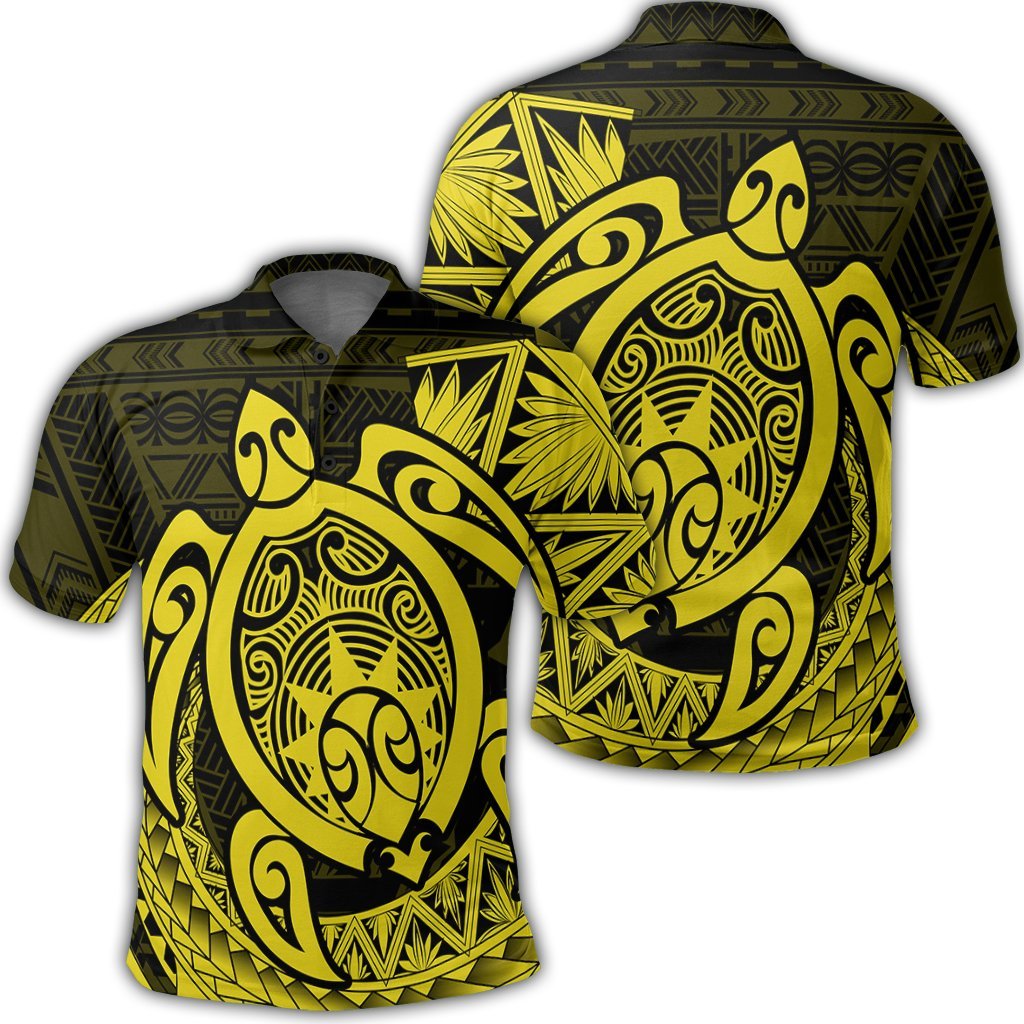 Hawaii Polynesian Turtle Polo Shirt - Yellow - AH