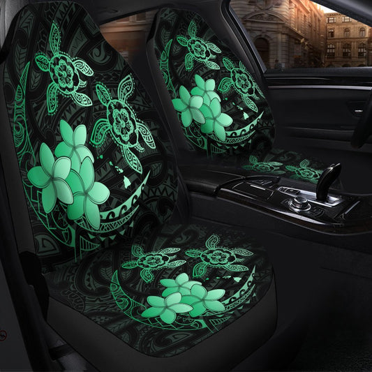 Hawaii Polynesian Turtle Plumeria Car Seat Covers Pog Style Green AH