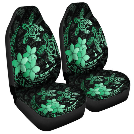 Hawaii Polynesian Turtle Plumeria Car Seat Covers Pog Style Green AH