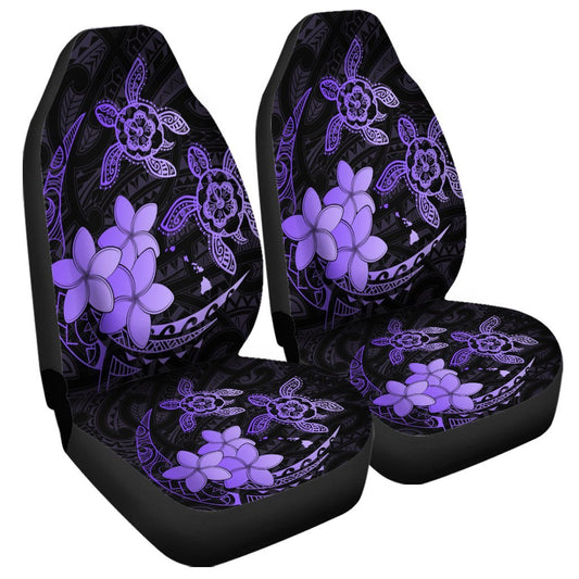 Hawaii Polynesian Turtle Plumeria Car Seat Covers Pog Style Purple AH