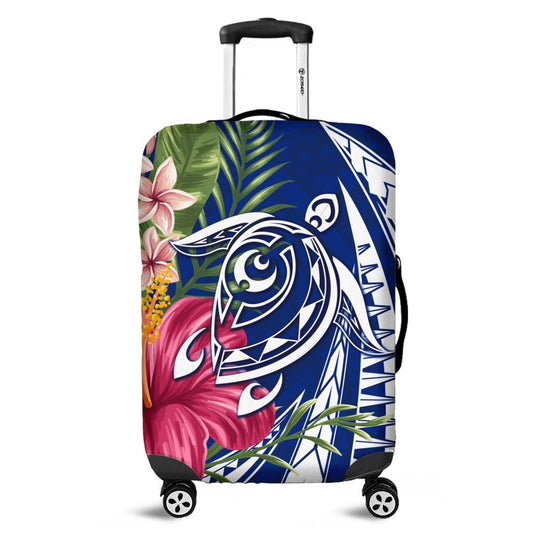 Hawaii Polynesian Turtle Tropical Hibiscus Plumeria Luggage Covers Blue AH
