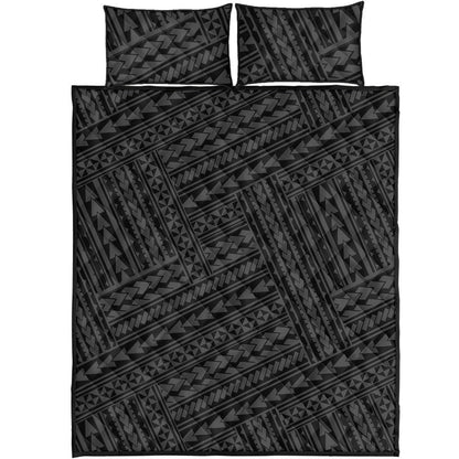Hawaii Quilt Bed Set Polynesia Nation Gray AH