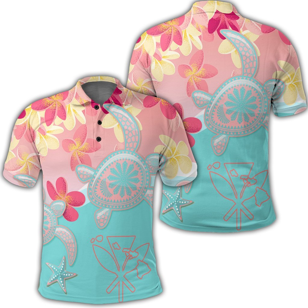 Hawaii Sea Turtle Plumeria Polo Shirt - AH