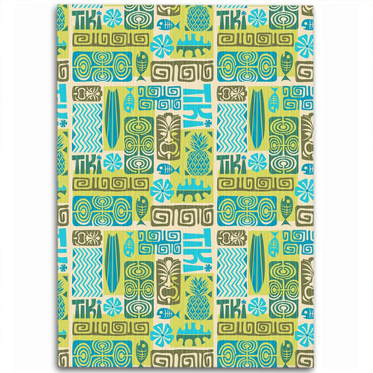 Hawaii Seamless Exotic Tiki Pattern Area Rug AH