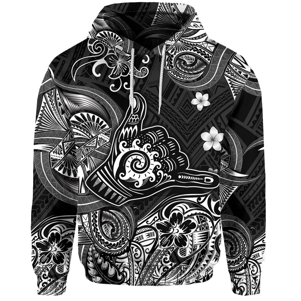 ( Personalised) Hawaii Shaka Polynesian Hoodie Unique Style Black