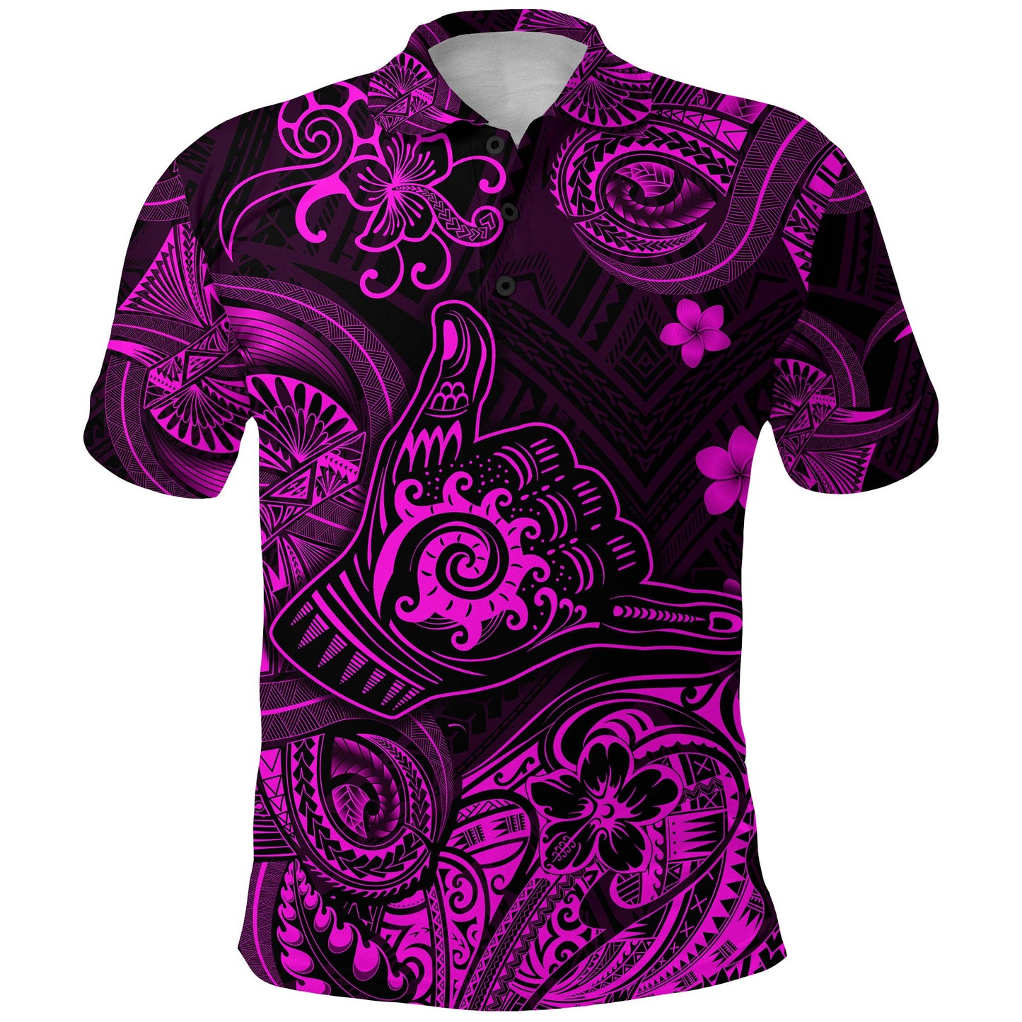 Hawaii Shaka Polynesian Polo Shirt Unique Style - Pink