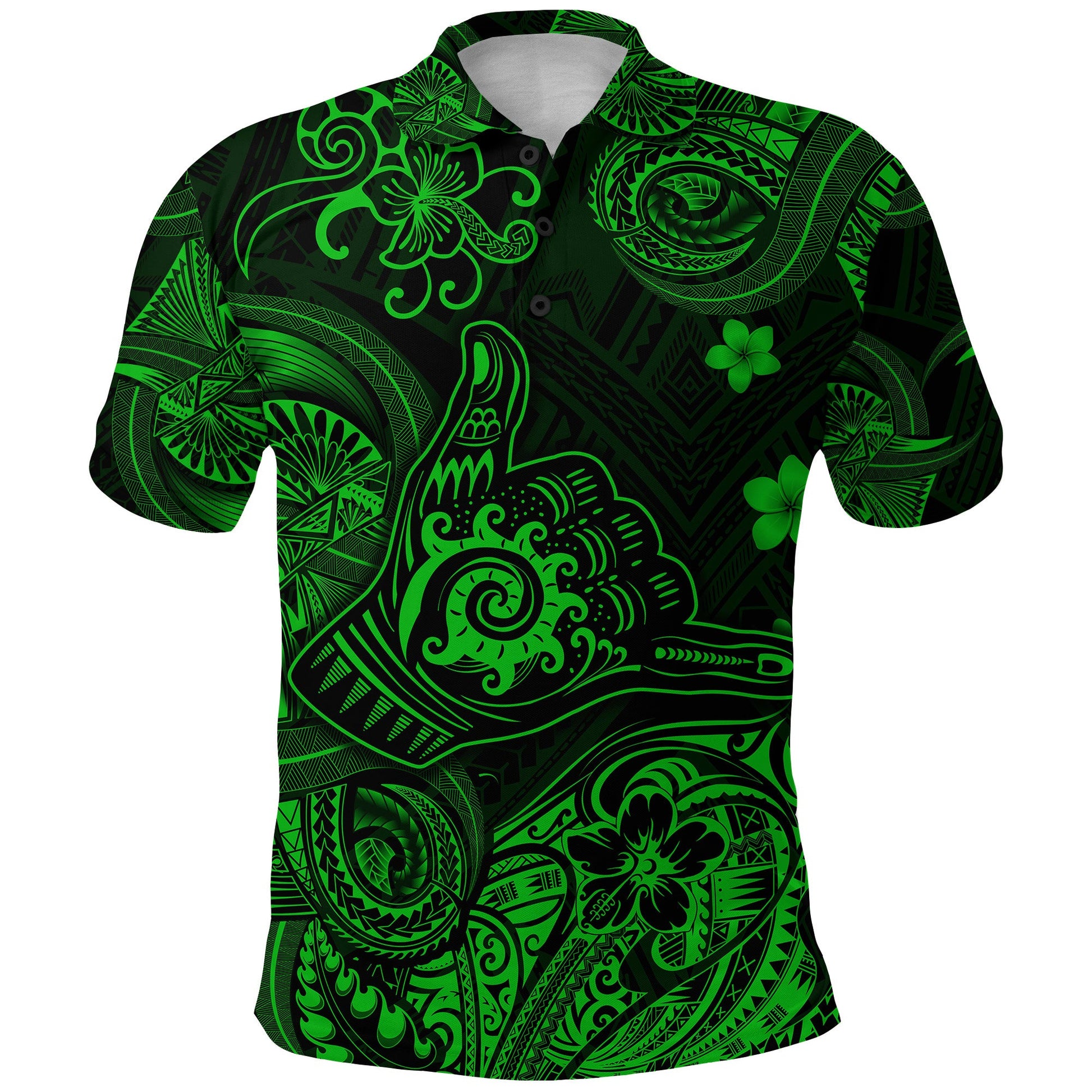 Hawaii Shaka Polynesian Polo Shirt Unique Style - Green