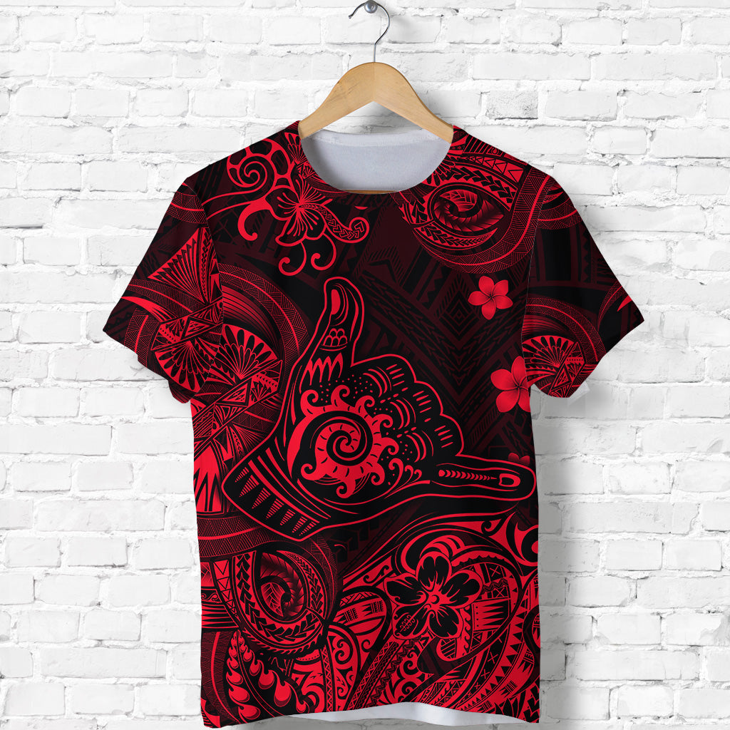 Hawaii Shaka Polynesian T Shirt Unique Style Red