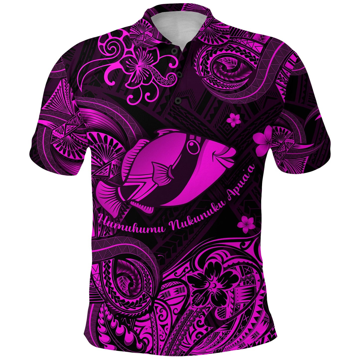 Hawaii State Fish: Humuhumu Nukunuku Apua'a Polynesian Polo Shirt Unique Style - Pink