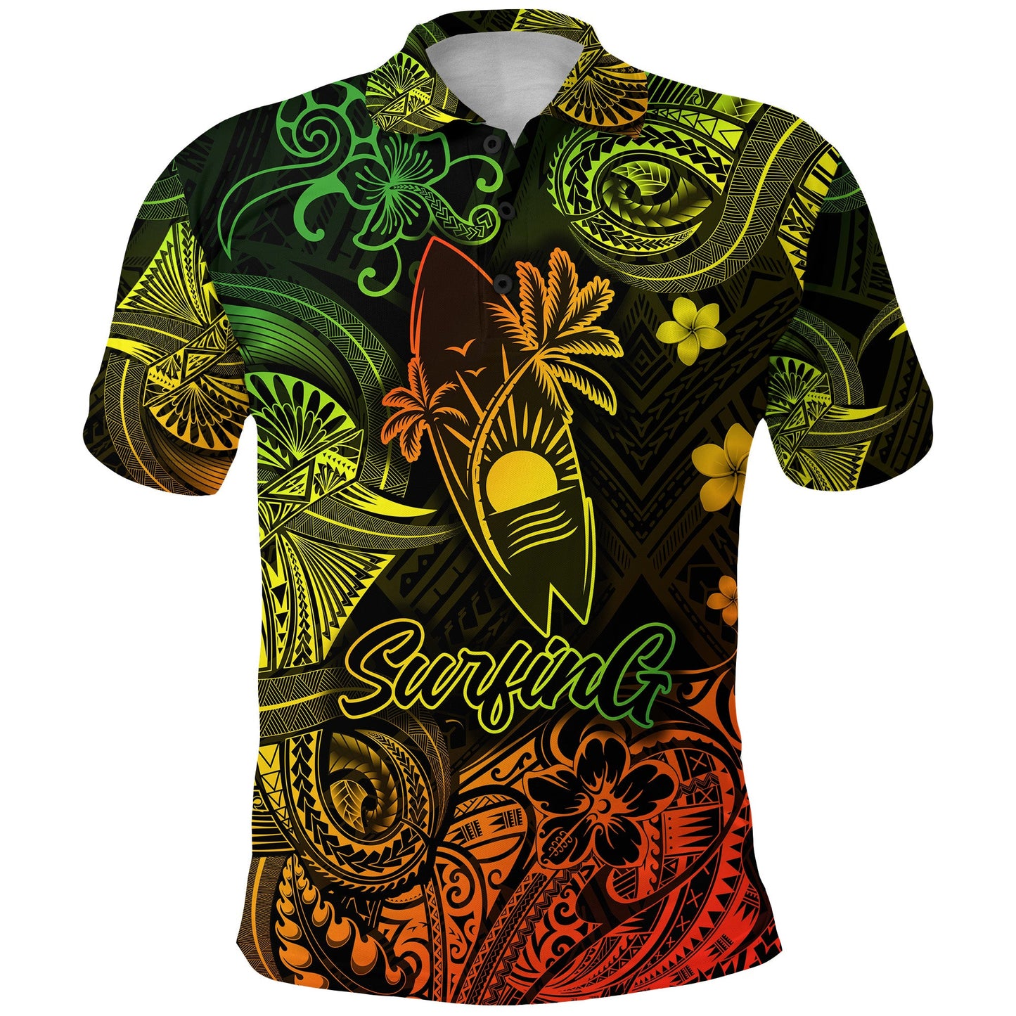 Hawaii Surfing Polynesian Polo Shirt Unique Style - Reggae