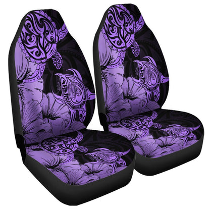 Hawaii Turtle Car Seat Covers Polynesian Hibiscus Art Violet AH