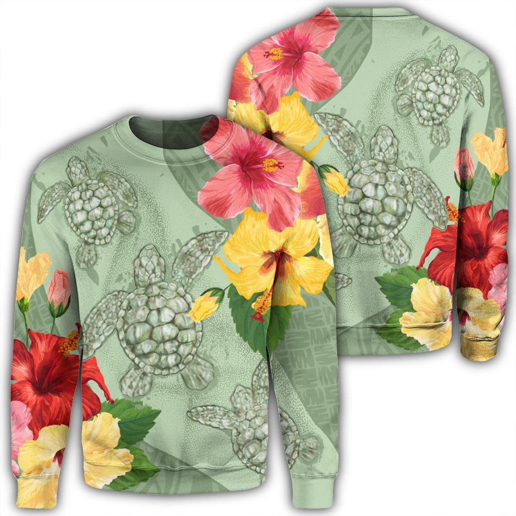 Hawaii Turtle Hibiscus Sweatshirt Tink Style AH