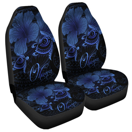 Hawaii Turtle Ohana Hibiscus Poly Car Seat Covers Blue AH