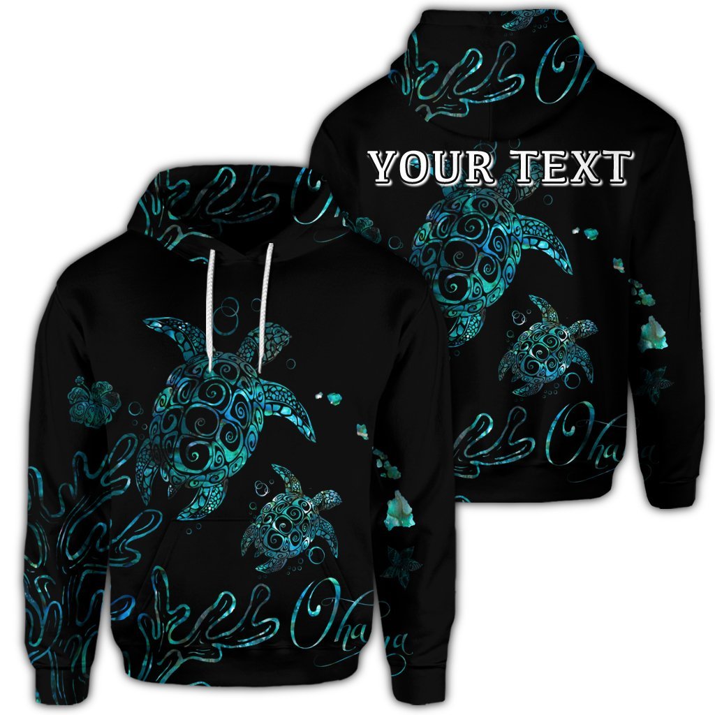 Personalised Hawaii Turtle Ohana Paua Shell Hoodie AH